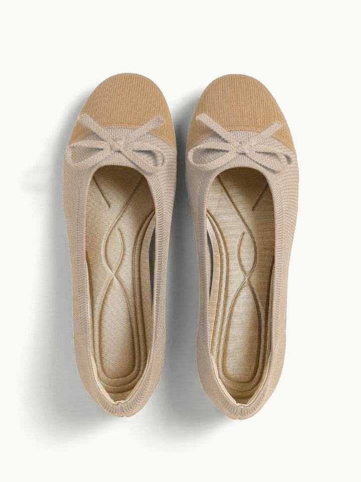 Ottavia | Women's Round Toe Orthopedic Flats with Bow Tie Detail