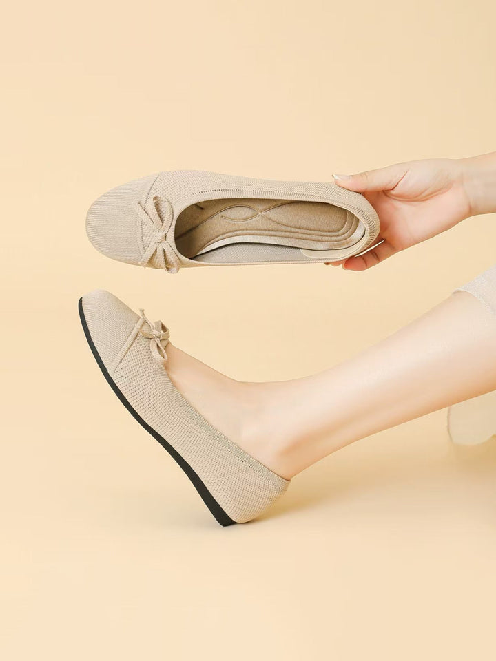 Ottavia | Women's Round Toe Orthopedic Flats with Bow Tie Detail