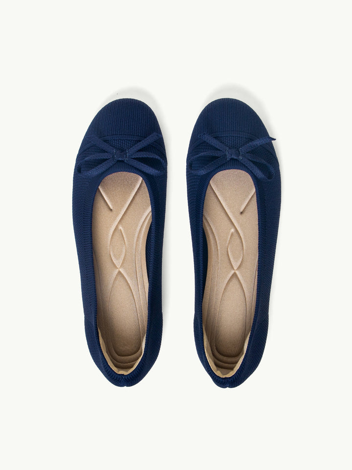Ottavia | Women's Round Toe Orthopedic Flats with Bow Tie Detail