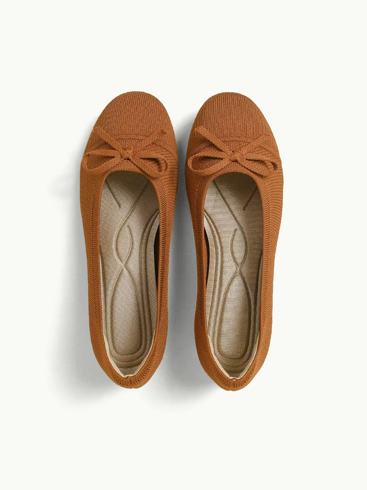 Ottavia | Women's Round Toe Orthopedic Flats with Bow Tie Detail