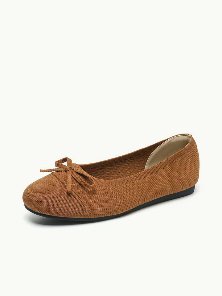 Ottavia | Women's Round Toe Orthopedic Flats with Bow Tie Detail
