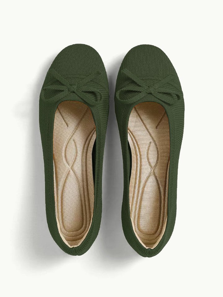 Ottavia | Women's Round Toe Orthopedic Flats with Bow Tie Detail