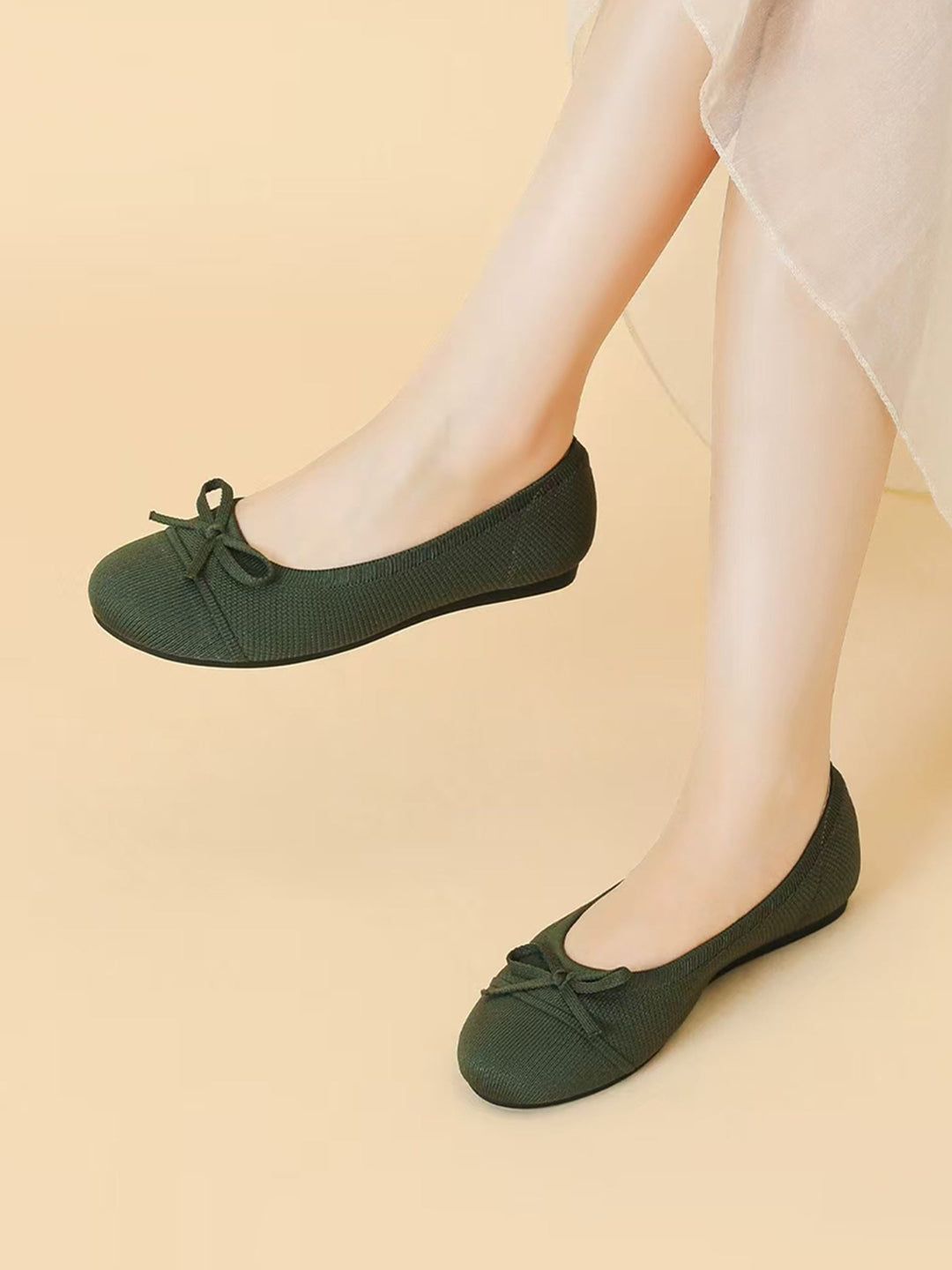 Ottavia | Women's Round Toe Orthopedic Flats with Bow Tie Detail
