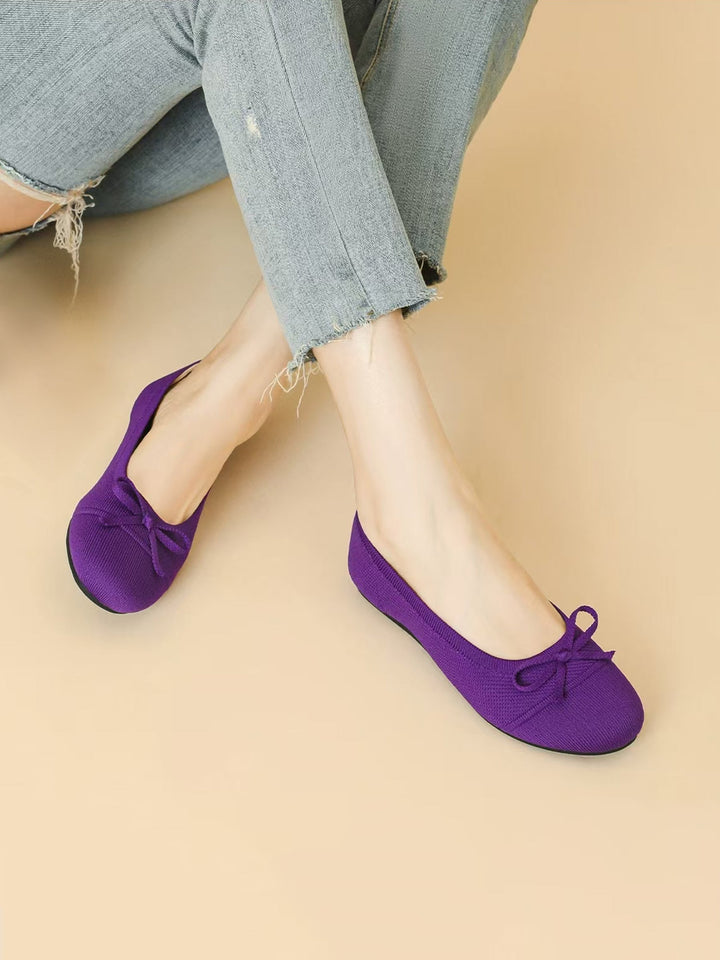 Ottavia | Women's Round Toe Orthopedic Flats with Bow Tie Detail