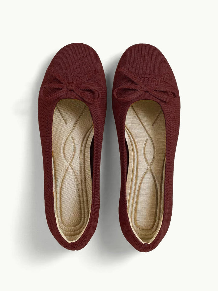 Ottavia | Women's Round Toe Orthopedic Flats with Bow Tie Detail