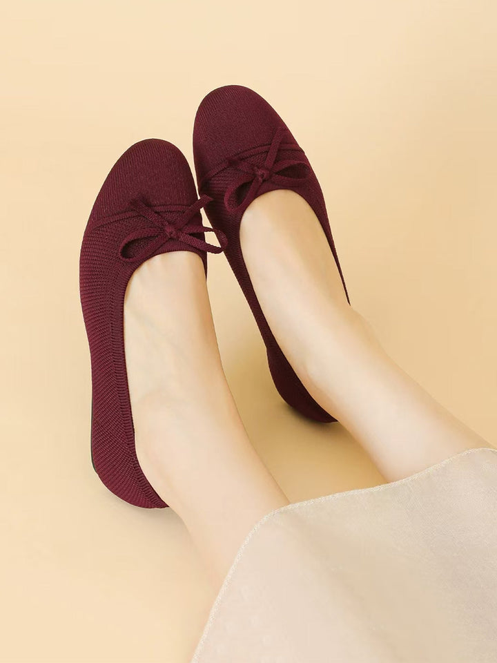 Ottavia | Women's Round Toe Orthopedic Flats with Bow Tie Detail