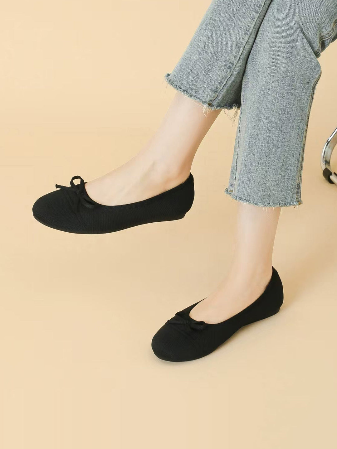 Ottavia | Women's Round Toe Orthopedic Flats with Bow Tie Detail