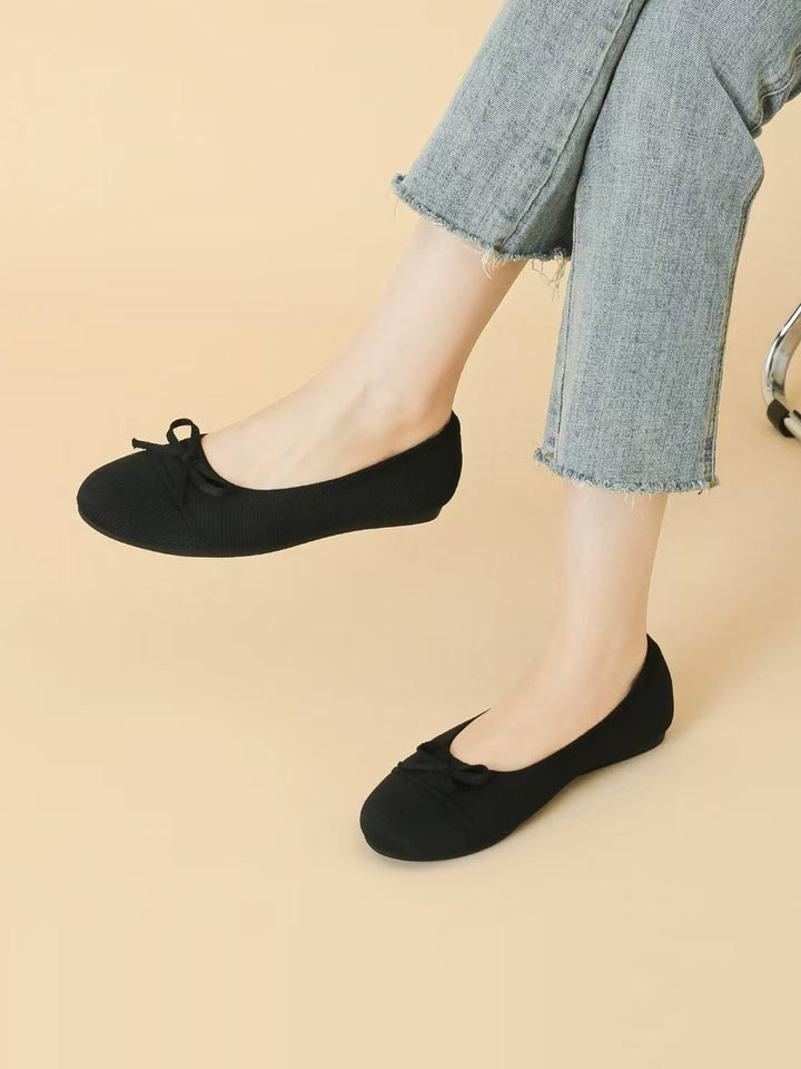 Ottavia | Women's Round Toe Orthopedic Flats with Bow Tie Detail