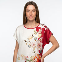 Seraphina | Women's Floral Print Top with Contrast Trim Detail