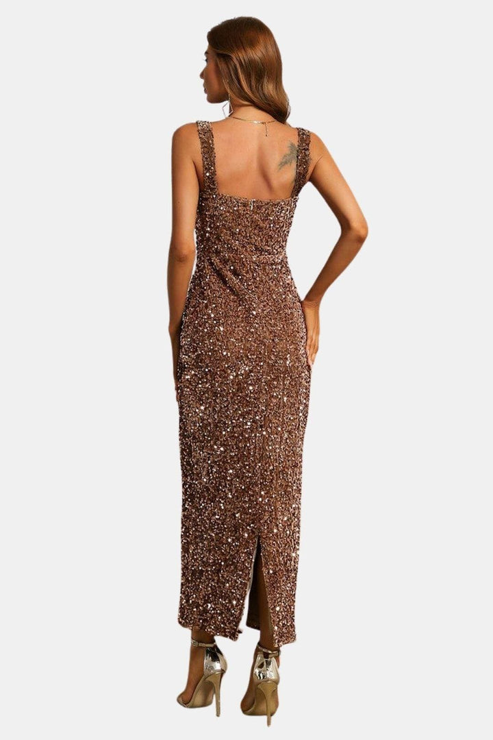 Marguerite | Women's Sequin Square Neck Wedding Guest Dress Bodycon