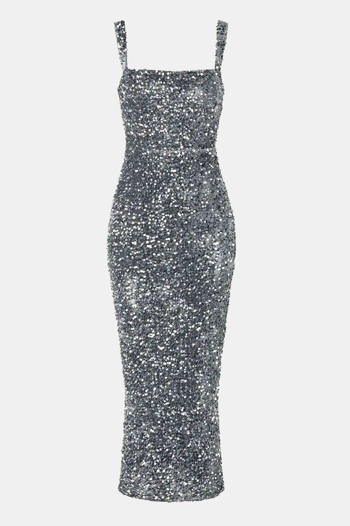 Marguerite | Women's Sequin Square Neck Wedding Guest Dress Bodycon
