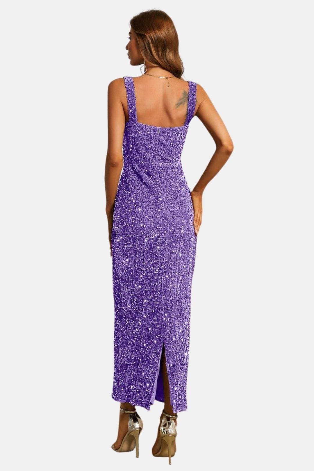 Marguerite | Women's Sequin Square Neck Wedding Guest Dress Bodycon