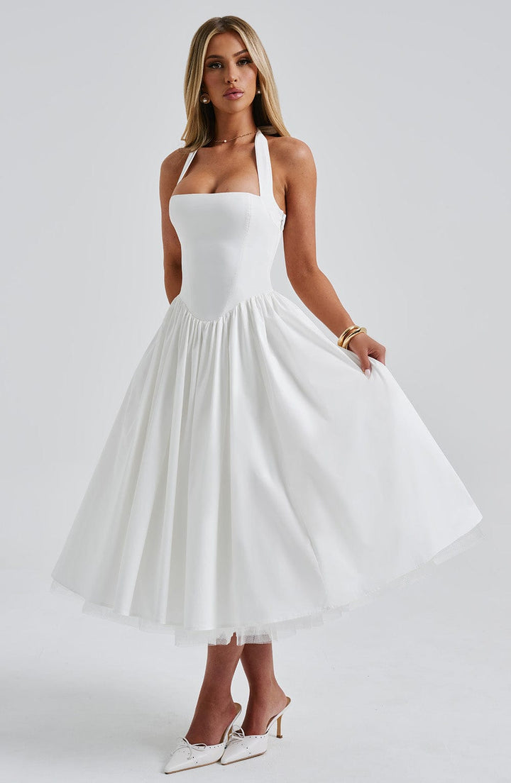 Winnifred | Women's Halter Bow Wedding Guest Dress Full Skirt