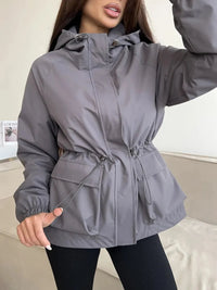 Cosima | Women's Hooded A-Line Waterproof Coat – Button-Front Design