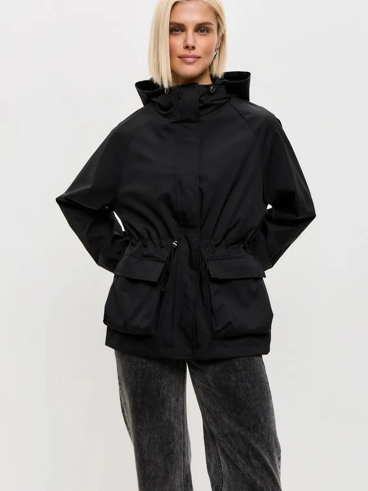 Cosima | Women's Hooded A-Line Waterproof Coat – Button-Front Design