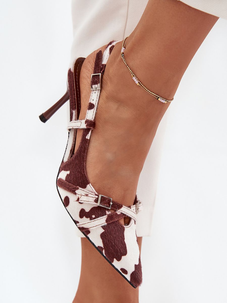 Verona Crossover Kitten Heels – Women's Pointed Toe Buckle Strap Shoes