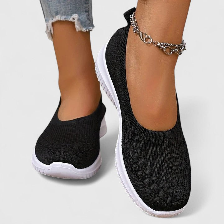 Winnifred | Women's Slip-On Orthopedic Flats with Knit Diamond Texture
