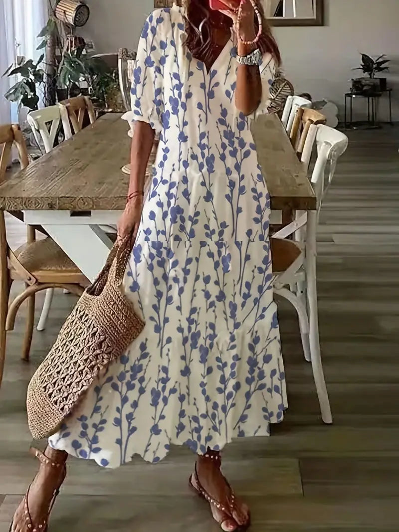 Muse | Wildflower Print Boho Summer Dress with Tassels