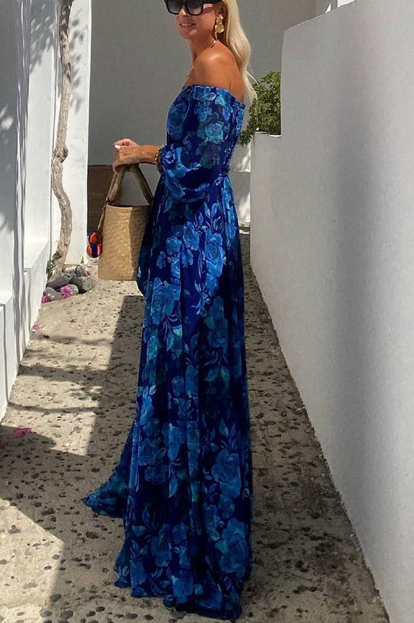 Isadora | Floral Puff Sleeve Off Shoulder Dress