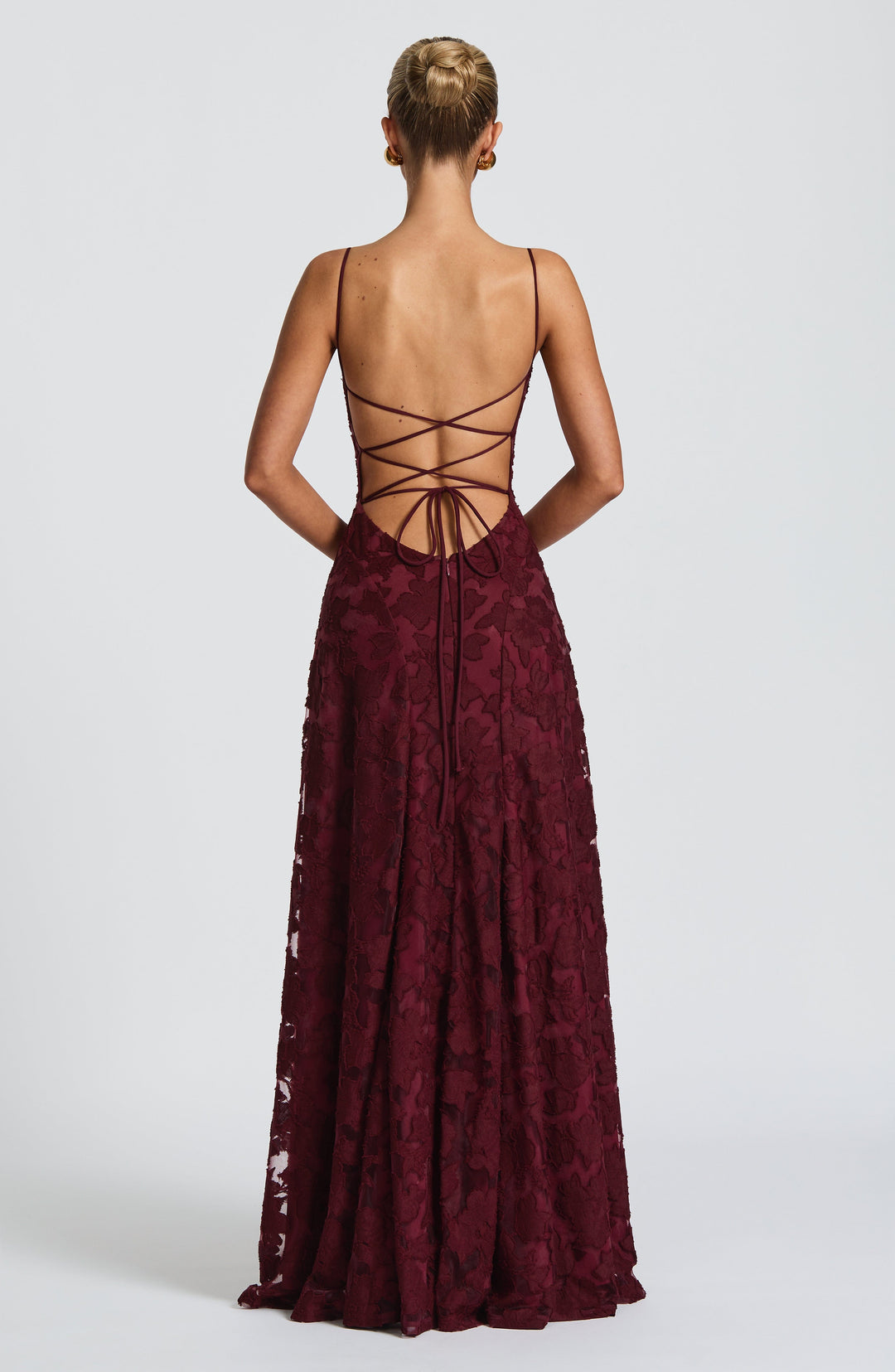 Genevieve | Women's Floral Lace Wedding Guest Dress with Full Skirt