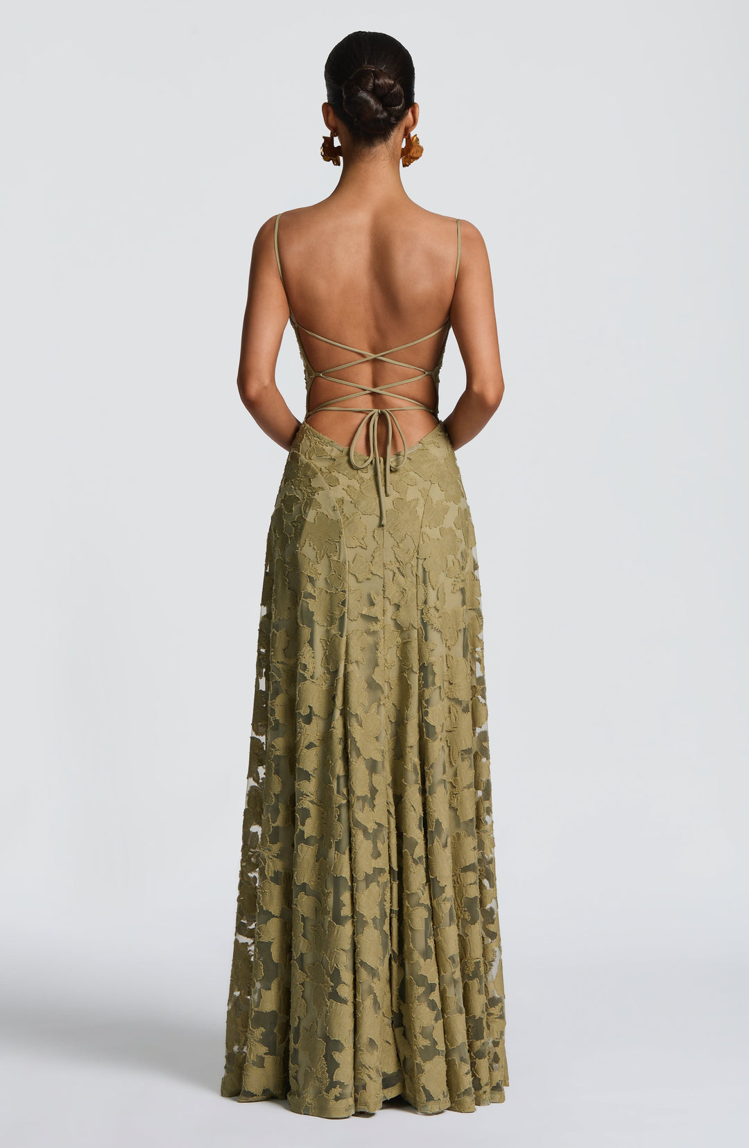 Genevieve | Women's Floral Lace Wedding Guest Dress with Full Skirt