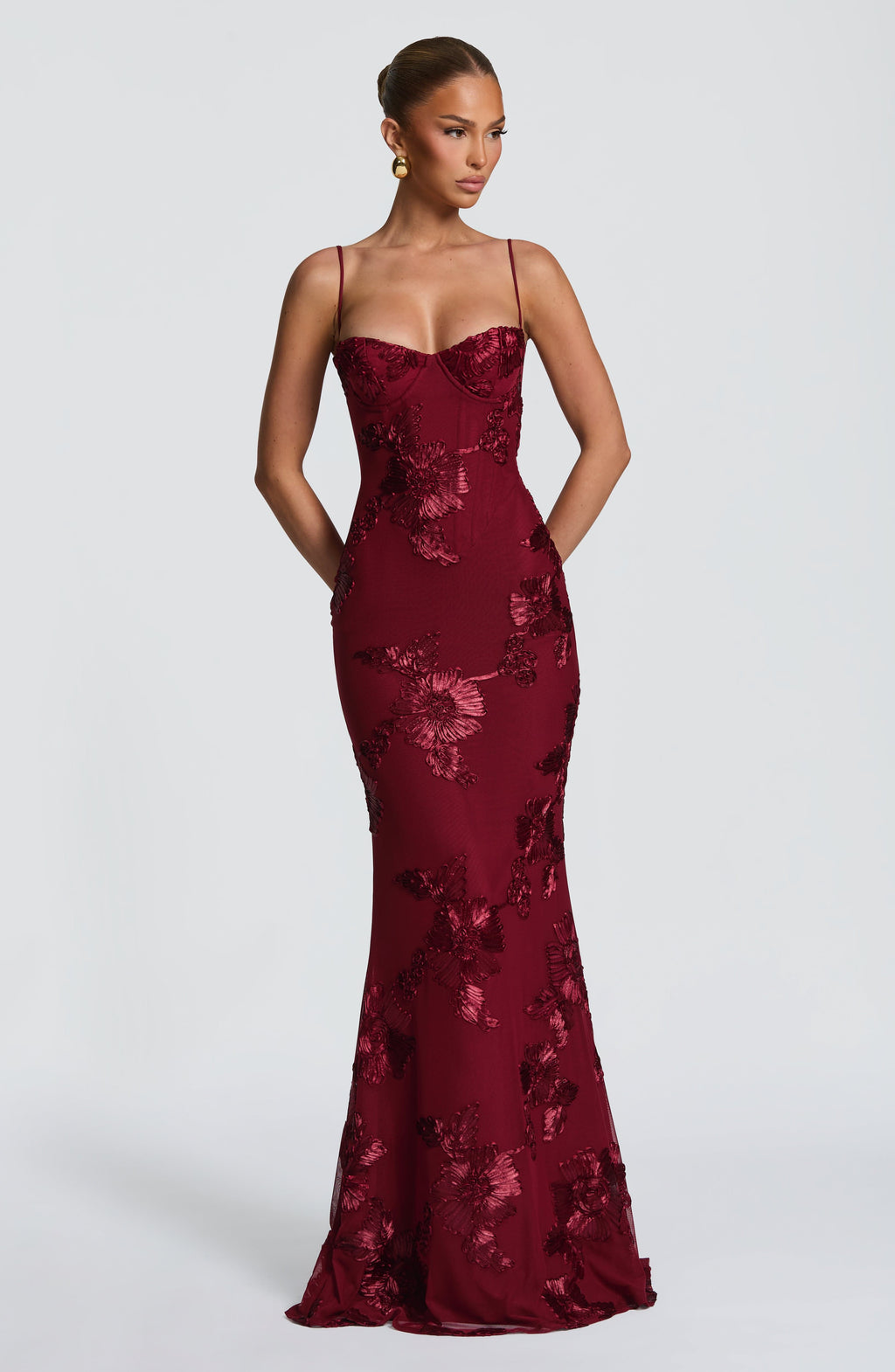 Odessa | Women's Floral Applique Wedding Guest Dress Bustier