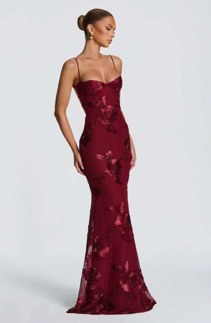 Odessa | Women's Floral Applique Wedding Guest Dress Bustier