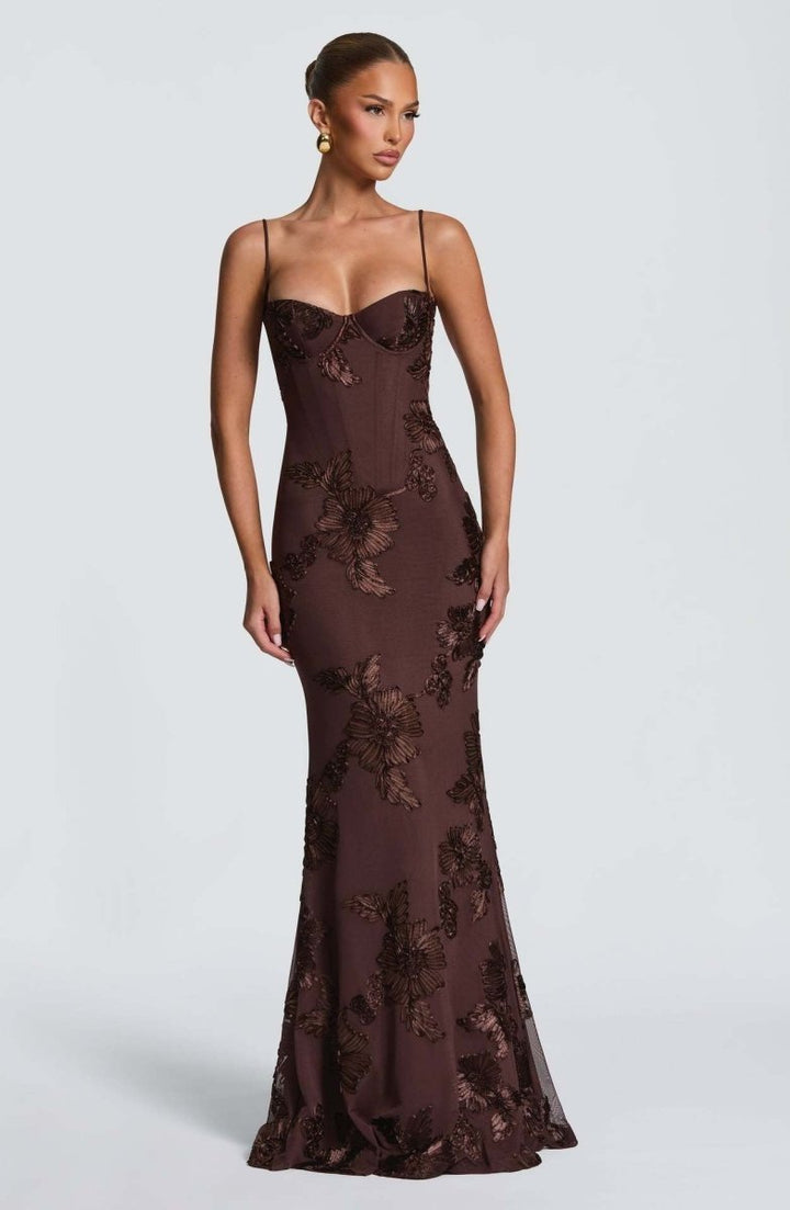 Odessa | Women's Floral Applique Wedding Guest Dress Bustier