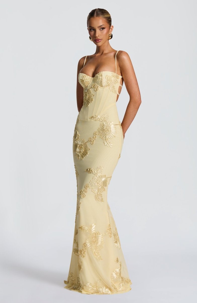 Odessa | Women's Floral Applique Wedding Guest Dress Bustier