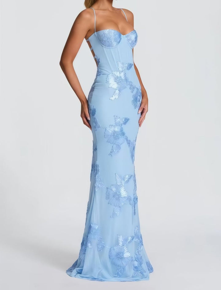 Odessa | Women's Floral Applique Wedding Guest Dress Bustier