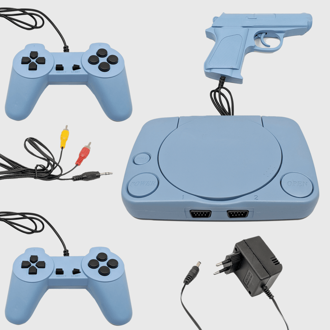 Retro TV Game Console – 8-Bit Console with 2 Joysticks and Light Gun Controller, Plug &amp; Play for TV – PixelPlay