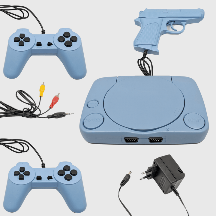 Retro TV Game Console – 8-Bit Console with 2 Joysticks and Light Gun Controller, Plug &amp; Play for TV – PixelPlay
