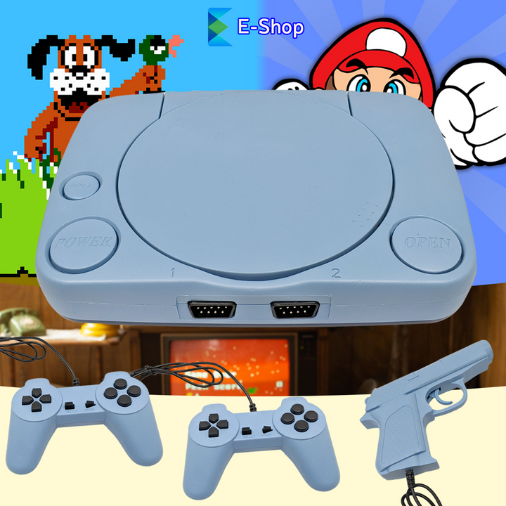 Retro TV Game Console – 8-Bit Console with 2 Joysticks and Light Gun Controller, Plug &amp; Play for TV – PixelPlay