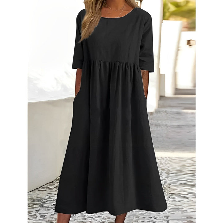 Positano | Gathered Empire Waist Linen Summer Dress