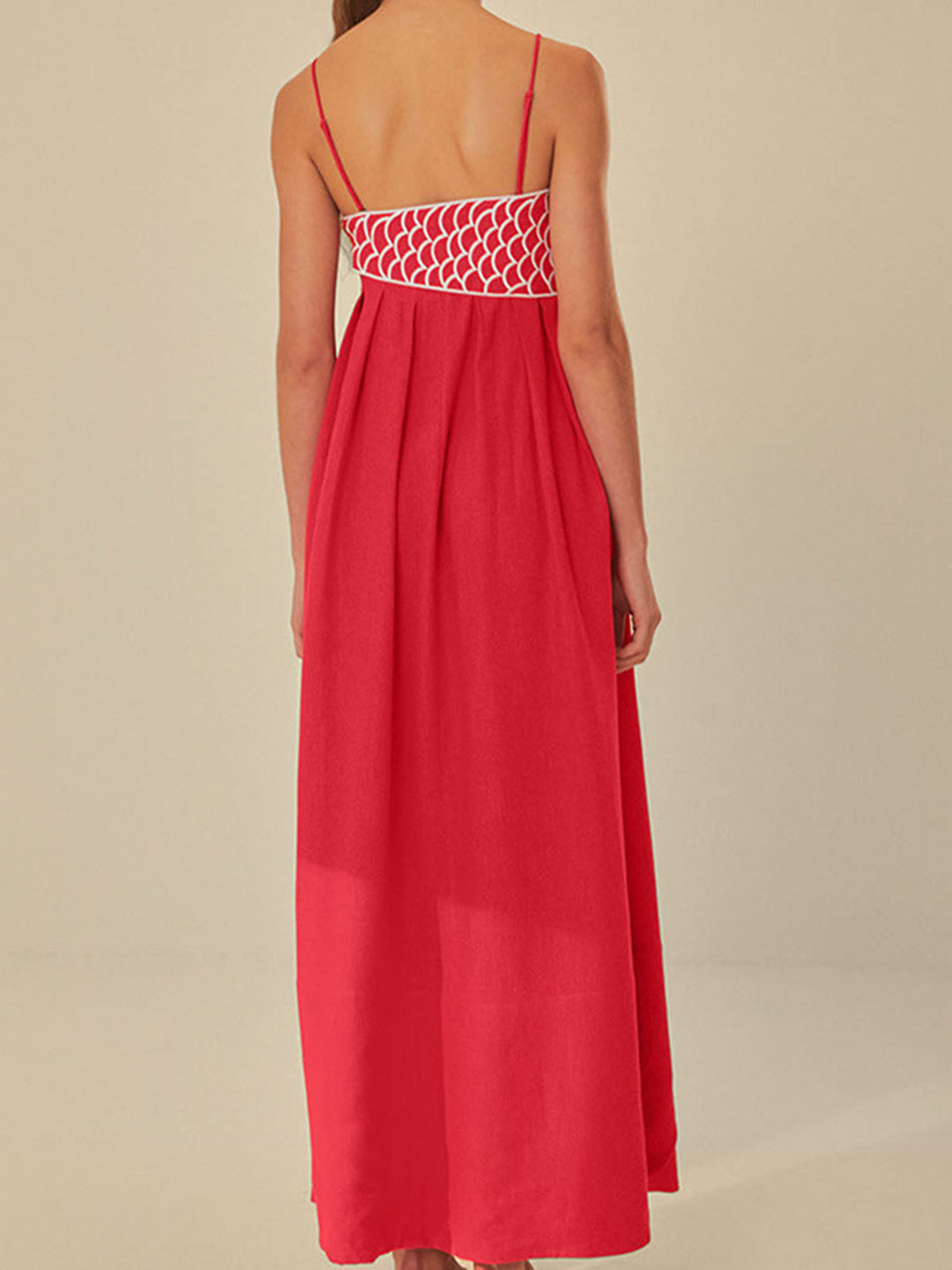 Nerissa | Fish Embroidery Cut Out Spaghetti Strap Cocktail Dress