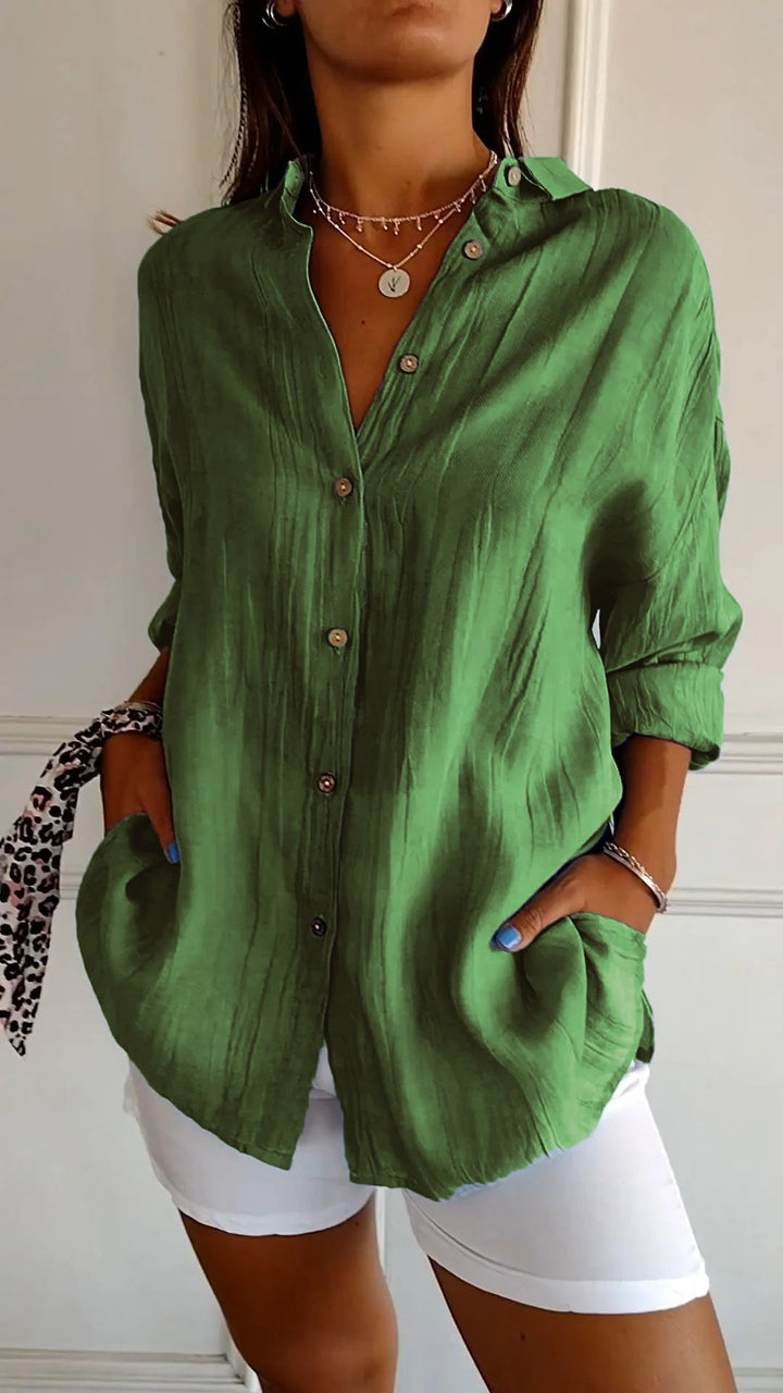 Sonoma | Crinkle Texture Button-Down Tunic Blouse
