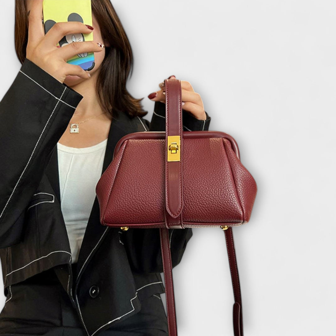 Ophelia | Women's Bag Leather Structured Turn Lock Handbag