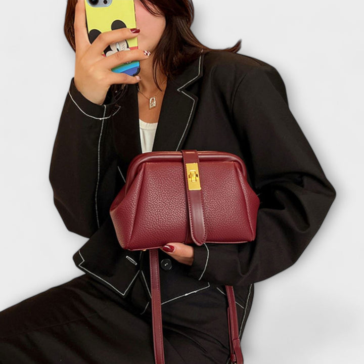 Ophelia | Women's Bag Leather Structured Turn Lock Handbag