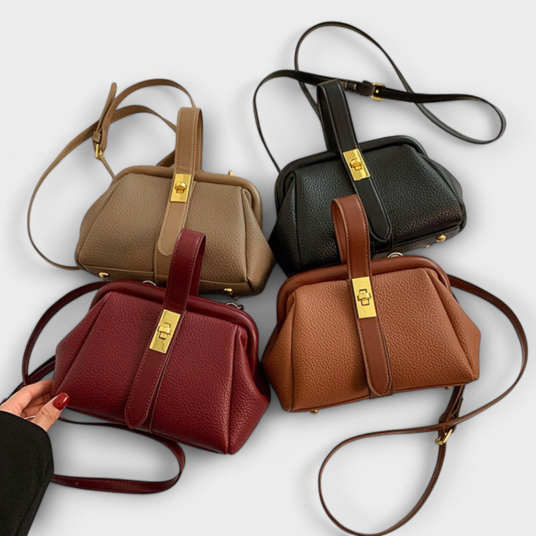 Ophelia | Women's Bag Leather Structured Turn Lock Handbag