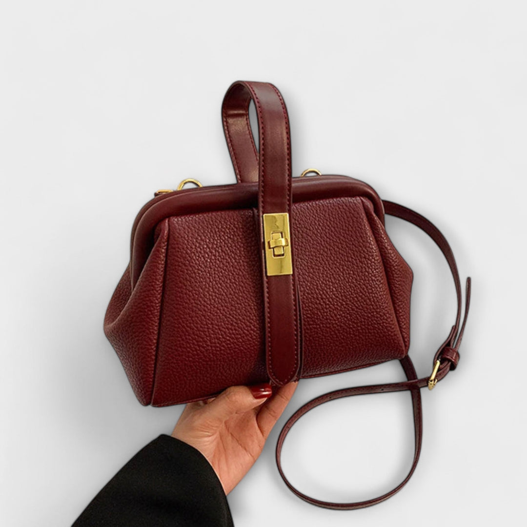 Ophelia | Women's Bag Leather Structured Turn Lock Handbag