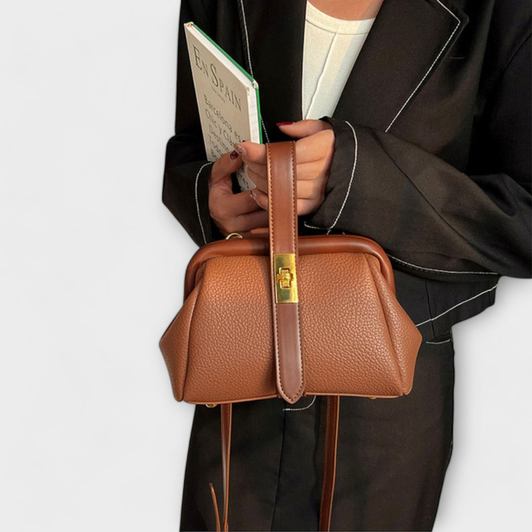 Ophelia | Women's Bag Leather Structured Turn Lock Handbag