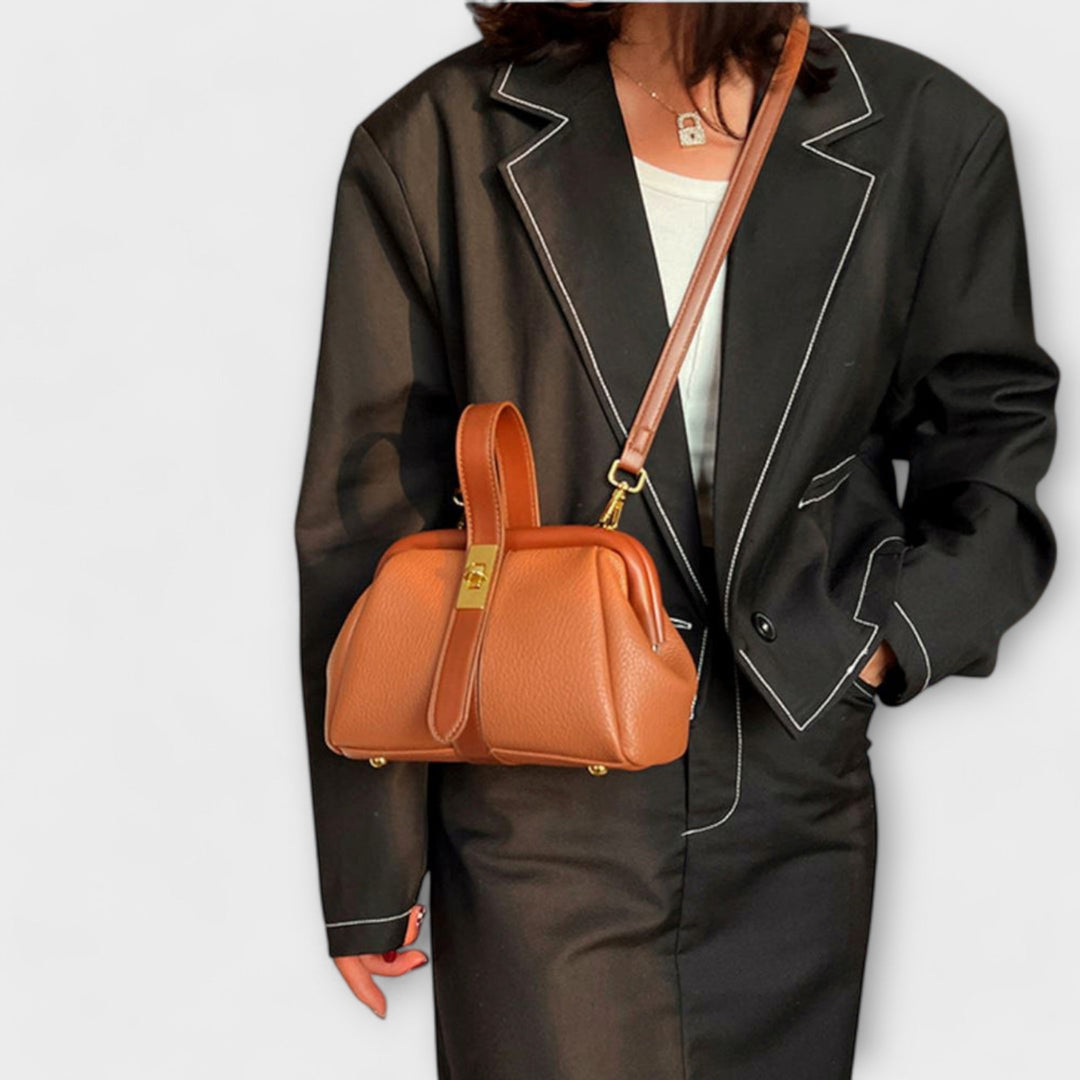 Ophelia | Women's Bag Leather Structured Turn Lock Handbag