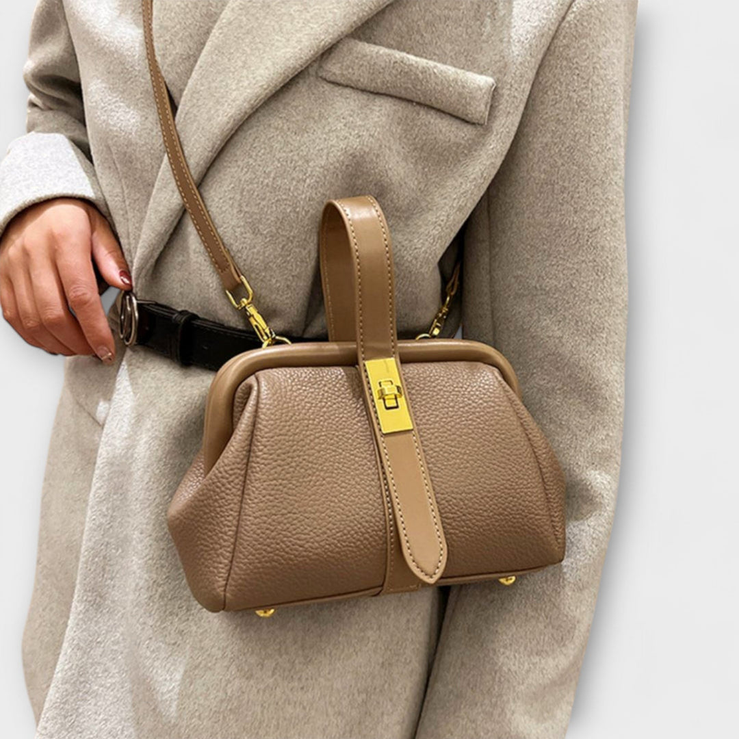 Ophelia | Women's Bag Leather Structured Turn Lock Handbag