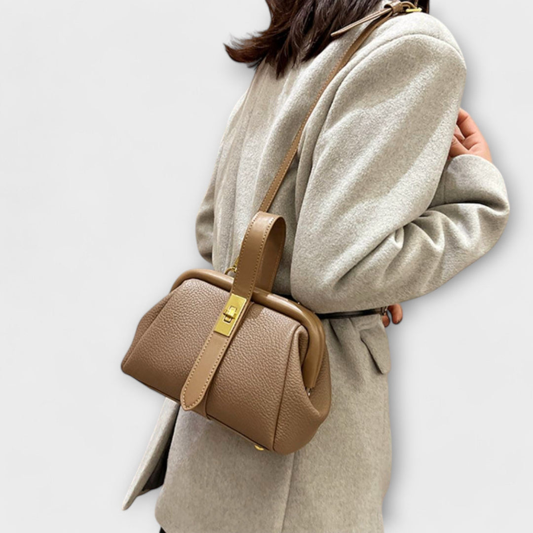 Ophelia | Women's Bag Leather Structured Turn Lock Handbag