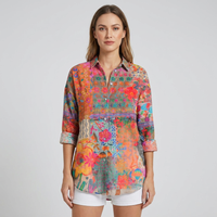 Fiesta | Bold Boho Floral Print Tunic Blouse