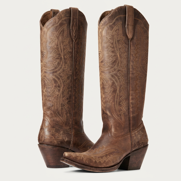 Sabrina | Women's Embroidered Knee High Boots – Western Pointed Toe Style