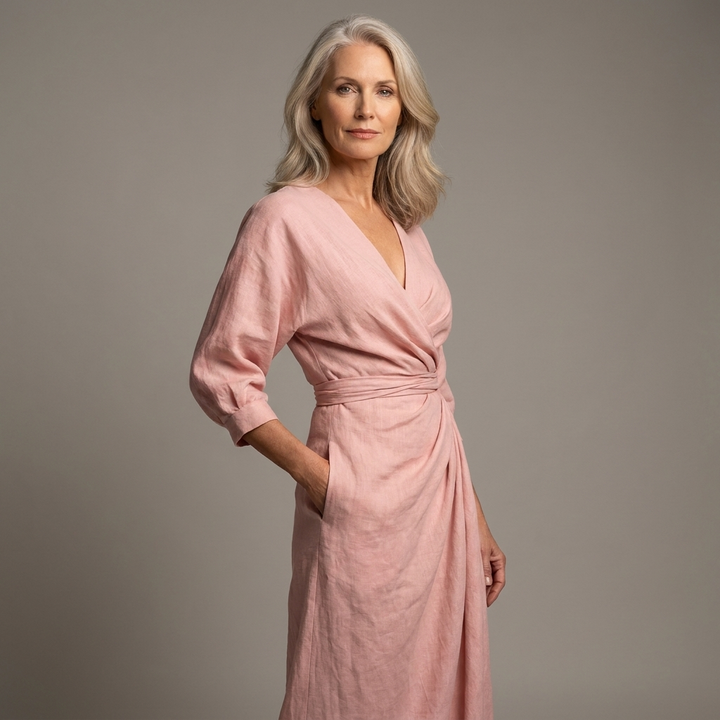 Womens Floral Draped Wrap V-Neck Maxi Dress With Pockets 8