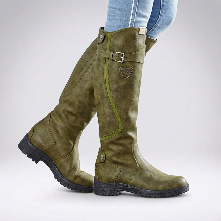 Womens Orthopaedic Tall Buckle Knee High Boots Leather 6