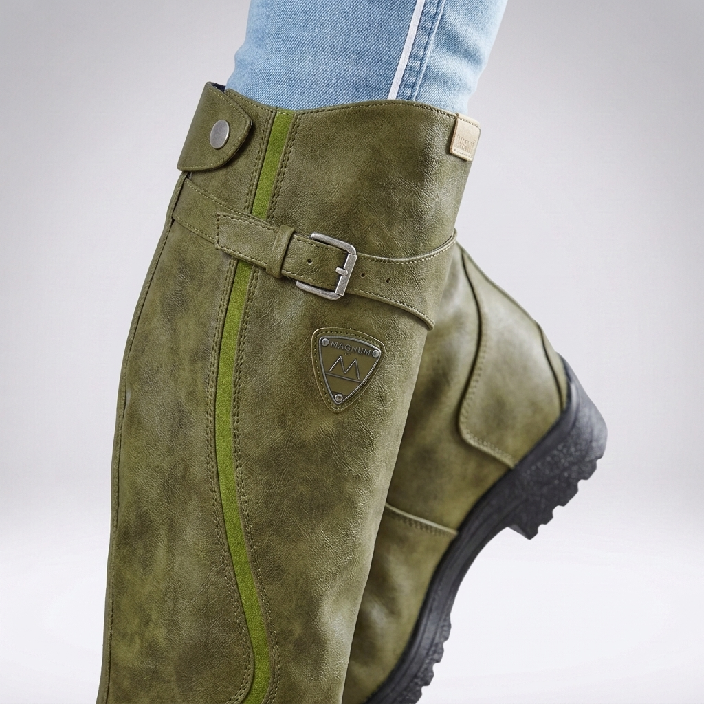 Womens Orthopaedic Tall Buckle Knee High Boots Leather 7