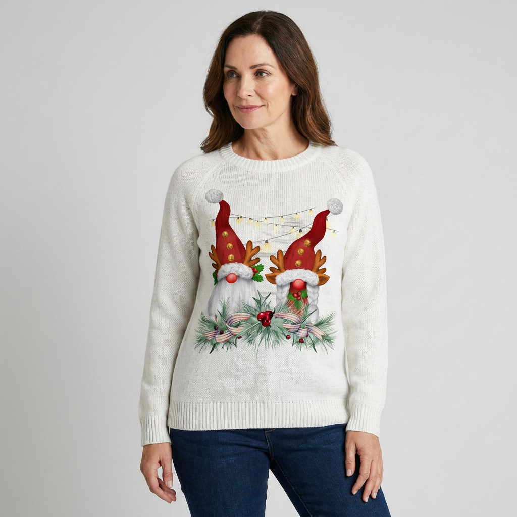 Womens Christmas Jumper Snowman Reindeer Knit Pullover 7